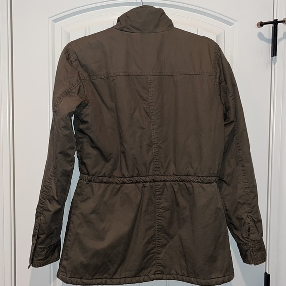 Army green utility flannel lined jacket Horny Toad size m organic cotton/warm - Picture 4 of 14